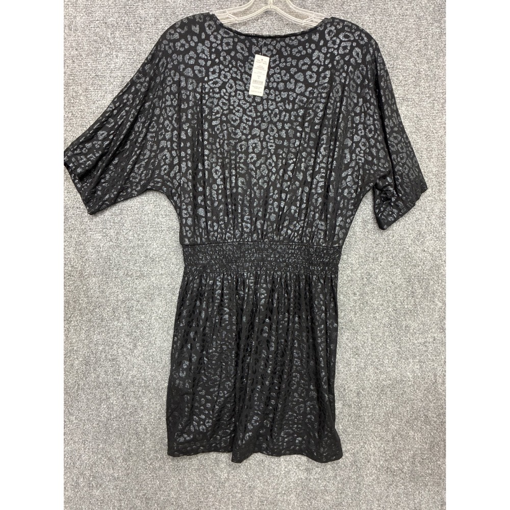 White House Black Market Metallic Leopard Smocked Kimono Dress NWT - Picture 6 of 7